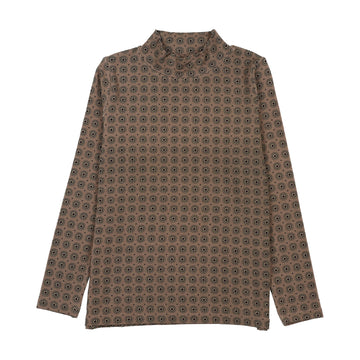 Analogy by Lil Legs Ecru Home Garden Printed Mockneck