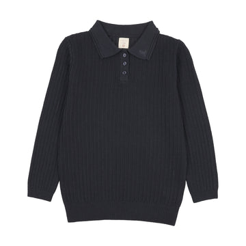 Analogy by Lil Legs Navy Signature Collection Boys Knit Polo