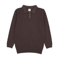 Analogy by Lil Legs Chocolate Brown Signature Collection Boys Knit Polo