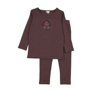 Lil Legs Vintage Purple Maxi Loungewear Classic Lounge Set