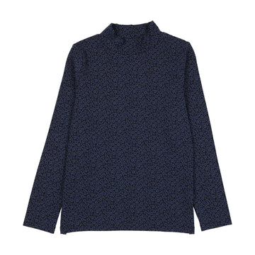 Analogy by Lil Legs Navy Print Wardrobe Staples Printed Mockneck