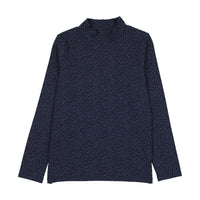 Analogy by Lil Legs Navy Print Wardrobe Staples Printed Mockneck