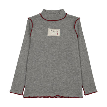 Analogy by Lil Legs Light Gray Heather Limited Capsule Mock Neck Top