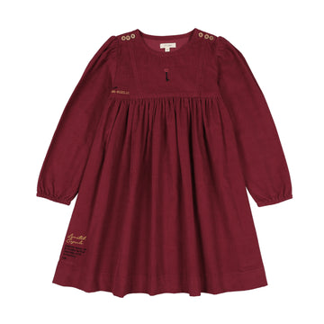 Analogy by Lil Legs Deep Red Limited Capsule Embroidered Dress