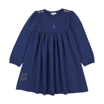 Analogy by Lil Legs Bellwether Blue Limited Capsule Embroidered Dress