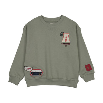 Analogy by Lil Legs Dried Green Wardrobe Staples Patch Boy Sweatshirt