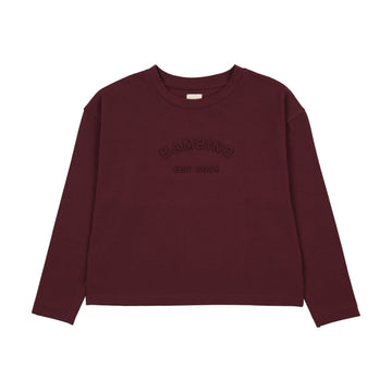 Analogy by Lil Legs Burgundy Denim Day Girls Boxy Tee