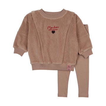 Analogy by Lil Legs Dried Rose Velour Vibes Velour Girls Sweatshirt Set