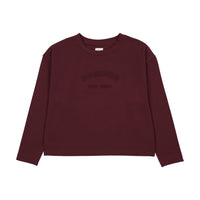 Analogy by Lil Legs Burgundy Denim Day Girls Boxy Tee