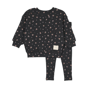 Analogy by Lil Legs Black Print Wardrobe Staples Printed Toddler Set