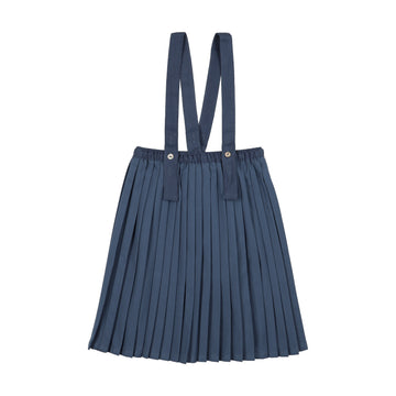 Analogy by Lil Legs Vntg Blue Heath Signature Collection Knife Pleated Suspender Skirt