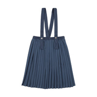 Analogy by Lil Legs Vntg Blue Heath Signature Collection Knife Pleated Suspender Skirt