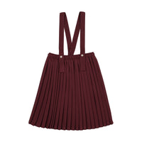 Analogy by Lil Legs Burgundy Signature Collection Knife Pleated Suspender Skirt