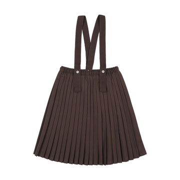 Analogy by Lil Legs Chocolate Brown Signature Collection Knife Pleated Suspender Skirt
