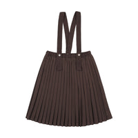 Analogy by Lil Legs Chocolate Brown Signature Collection Knife Pleated Suspender Skirt
