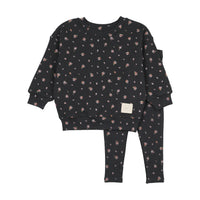 Analogy by Lil Legs Black Print Wardrobe Staples Printed Toddler Set