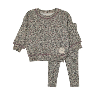 Analogy by Lil Legs Vntg Prpl Print Wardrobe Staples Printed Toddler Set