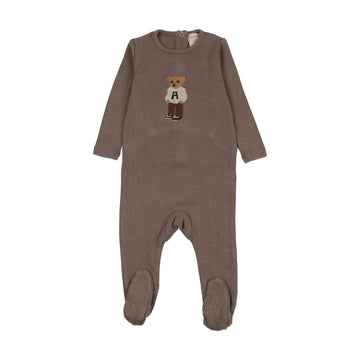 Analogy by Lil Legs Washed Brown Lil People Bear Footie