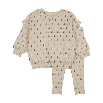 Analogy by Lil Legs Cream Print Wardrobe Staples Printed Toddler Set