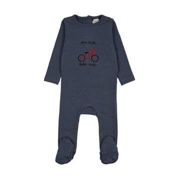 Analogy by Lil Legs Vintage Blue Lil People Bike Footie