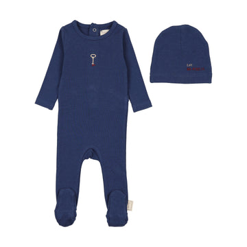 Analogy by Lil Legs Bellwether Blue Limited Capsule Footie Set