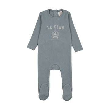 Analogy by Lil Legs Misty Blue Lil People Varsity Crest Footie