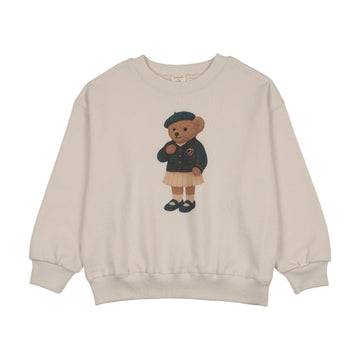 Analogy by Lil Legs Ivory Lil People Bear Sweatshirt Girl