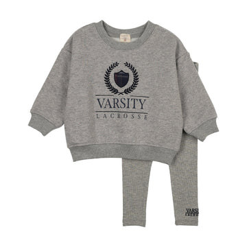 Analogy by Lil Legs Light Gray Heather Fan Club Boys Sweatshirt Set Blogo