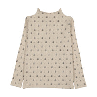 Analogy by Lil Legs Cream Print Wardrobe Staples Grid Floral Funnel Neck