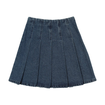 Lil Legs Blue Denim Camp Scouts Pleated Denim Skirt