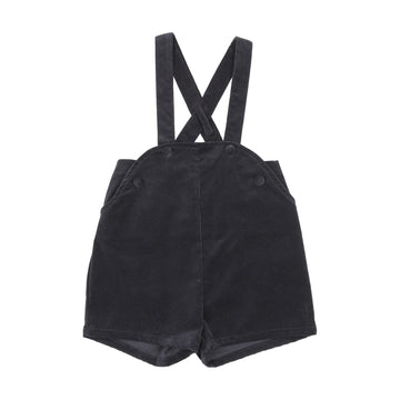 Analogy by Lil Legs Navy Occasion Wear Velvet Overalls