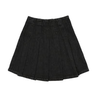 Lil Legs Black Denim Camp Scouts Pleated Denim Skirt