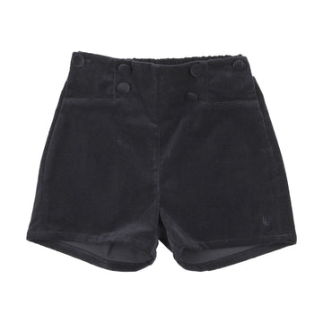 Analogy by Lil Legs Navy Occasion Wear Velvet Shorts
