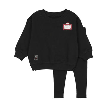Analogy by Lil Legs Black Mon Paris Girls Toddler Set