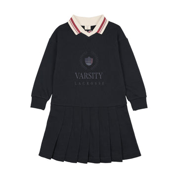 Analogy by Lil Legs Navy/Green Fan Club Dress