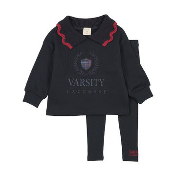 Analogy by Lil Legs Navy/Navy Fan Club Girls Sweatshirt Set