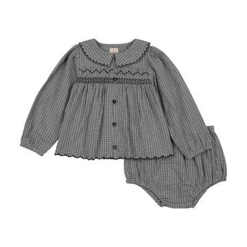 Analogy by Lil Legs Dried Blu Plaid Edition Girls Toddler Set