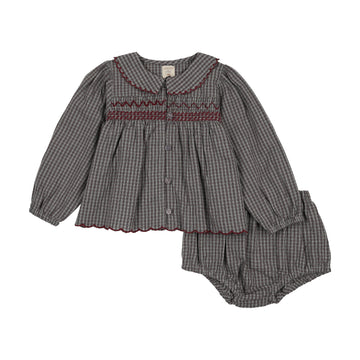 Analogy by Lil Legs Soft Grey Plaid Edition Girls Toddler Set