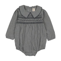 Analogy by Lil Legs Dried Blu Plaid Plaid Edition Girls Romper