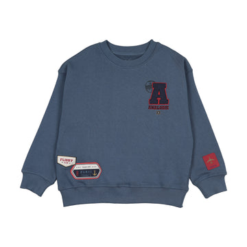 Analogy by Lil Legs Vintage Blue Wardrobe Staples Patch Boy Sweatshirt