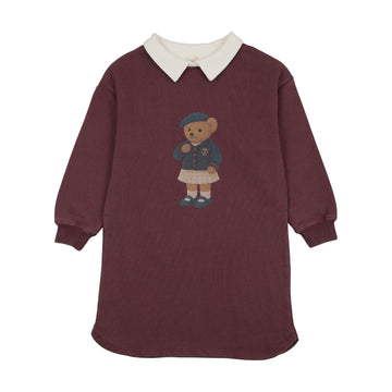 Analogy by Lil Legs Washed Burgundy Lil People Doll Sweatshirt Dress