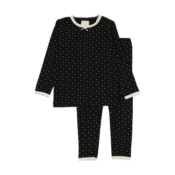 Lil Legs Black Print Maxi Loungewear Tiny Twig Lounge Set