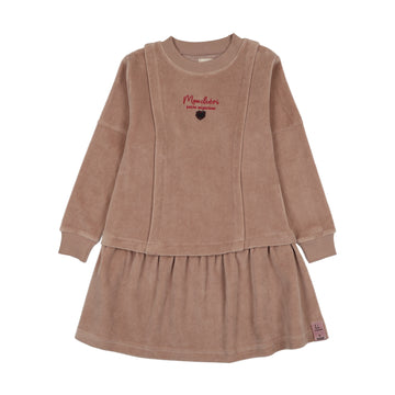 Analogy by Lil Legs Dried Rose Velour Vibes Velour Dress