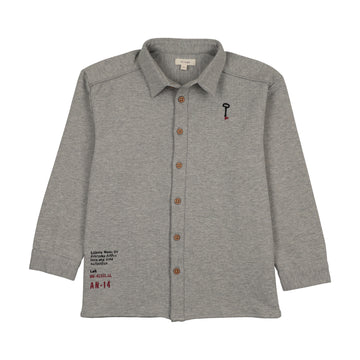 Analogy by Lil Legs Light Gray Heather Limited Capsule Long Sleeve Shirt-Boys