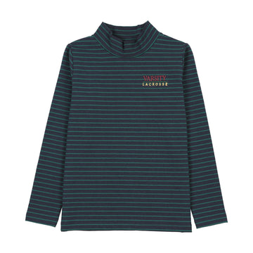Analogy by Lil Legs Navy/Grn Stripe Fan Club Mockneck