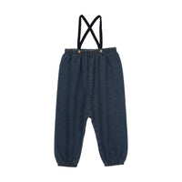 Analogy by Lil Legs Blue Denim Sweet Campaign Knit Strap Bubble Suspender