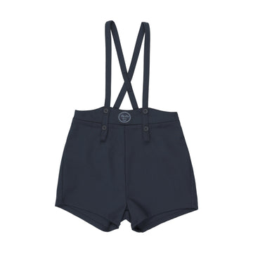 Analogy by Lil Legs Navy Plaid Edition Boys Overall Shorts