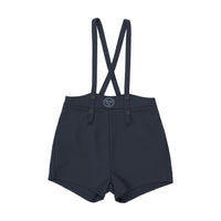 Analogy by Lil Legs Navy Plaid Edition Boys Overall Shorts
