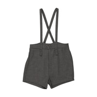 Analogy by Lil Legs Mid Grey Plaid Edition Boys Overall Shorts