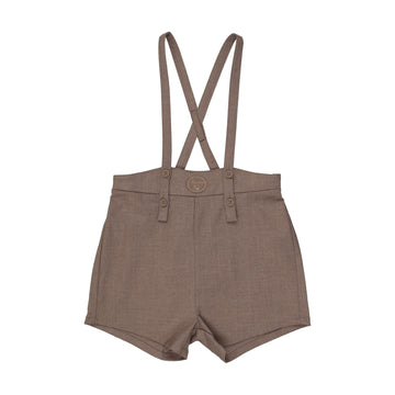 Analogy by Lil Legs Misty Oat Heath Plaid Edition Boys Overall Shorts